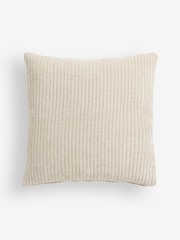 Light Natural 43 x 43cm Corded Chenille Cushion - Image 3 of 5