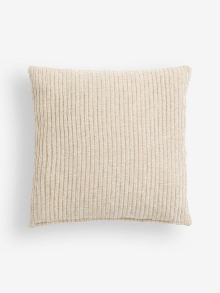 Light Natural 43 x 43cm Corded Chenille Cushion - Image 4 of 5