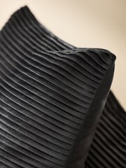 Charcoal Grey 59 x 59cm Velvet Pleat Cushion - Image 3 of 6