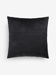 Charcoal Grey 59 x 59cm Velvet Pleat Cushion - Image 4 of 6
