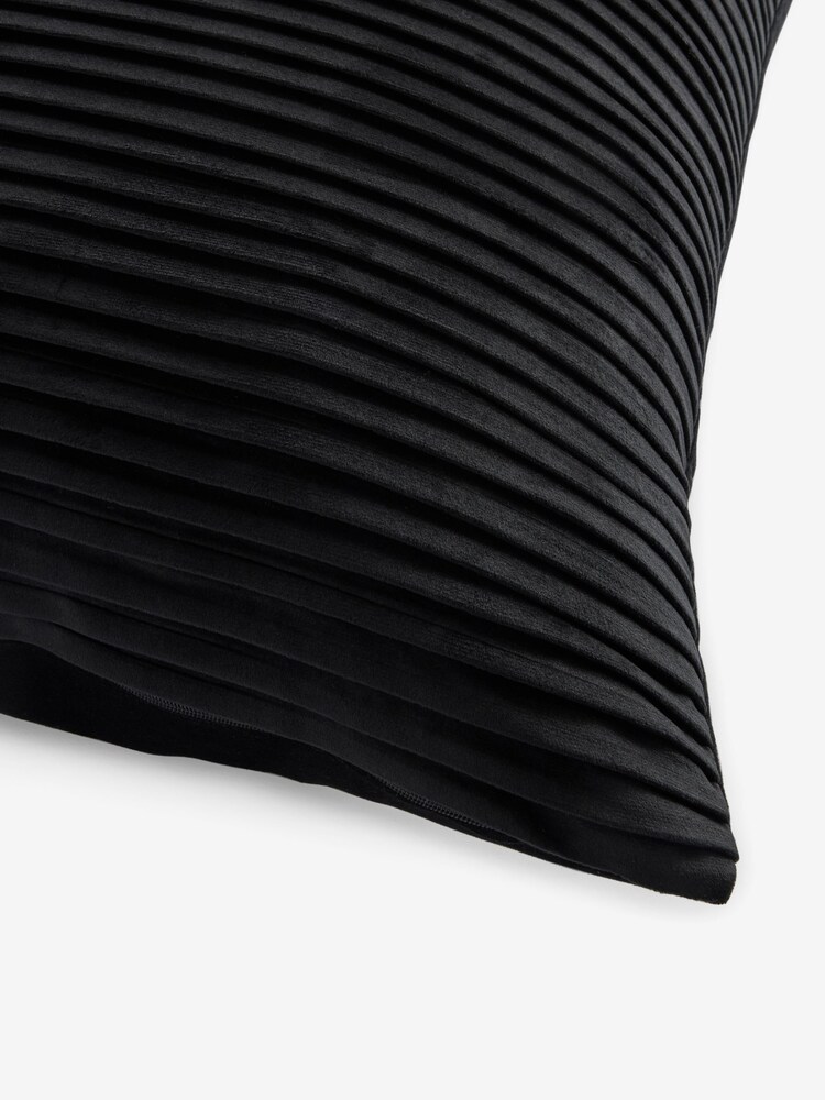 Charcoal Grey 59 x 59cm Velvet Pleat Cushion - Image 6 of 6 Charcoal Grey 59 x 59cm Velvet Pleat Cushion - Image 6 of 6