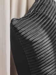 Charcoal Grey 40 x 59cm Velvet Pleat Cushion - Image 2 of 5