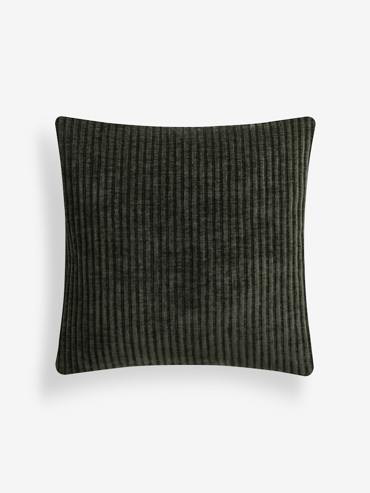 Green 43 x 43cm Corded Chenille Cushion - Image 2 of 5