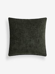 Green 43 x 43cm Corded Chenille Cushion - Image 3 of 5
