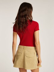 Tommy Jeans Red Slim Essential T-Shirt - Image 2 of 7