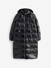 Tommy Jeans Black Down Shine Maxi Puffer Coat - Image 1 of 1