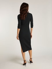 Tommy Jeans Black TJW Long Sleeve Polo Midi Dress - Image 2 of 6
