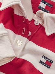 Tommy Jeans White White Boxy Badge 100% Cotton Polo Sweatshirt - Image 7 of 7