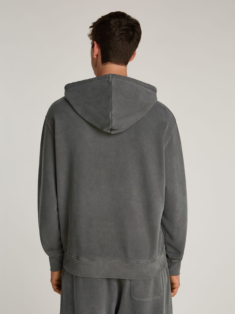 Tommy Jeans Black Vintage Varsity 100% Cotton Hoodie - Image 2 of 7