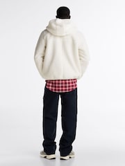 Tommy Jeans White Badge Teddy Hoodie - Image 2 of 4