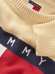 Tommy Jeans Cream Center Flag 100% Cotton Jumper - Image 7 of 7