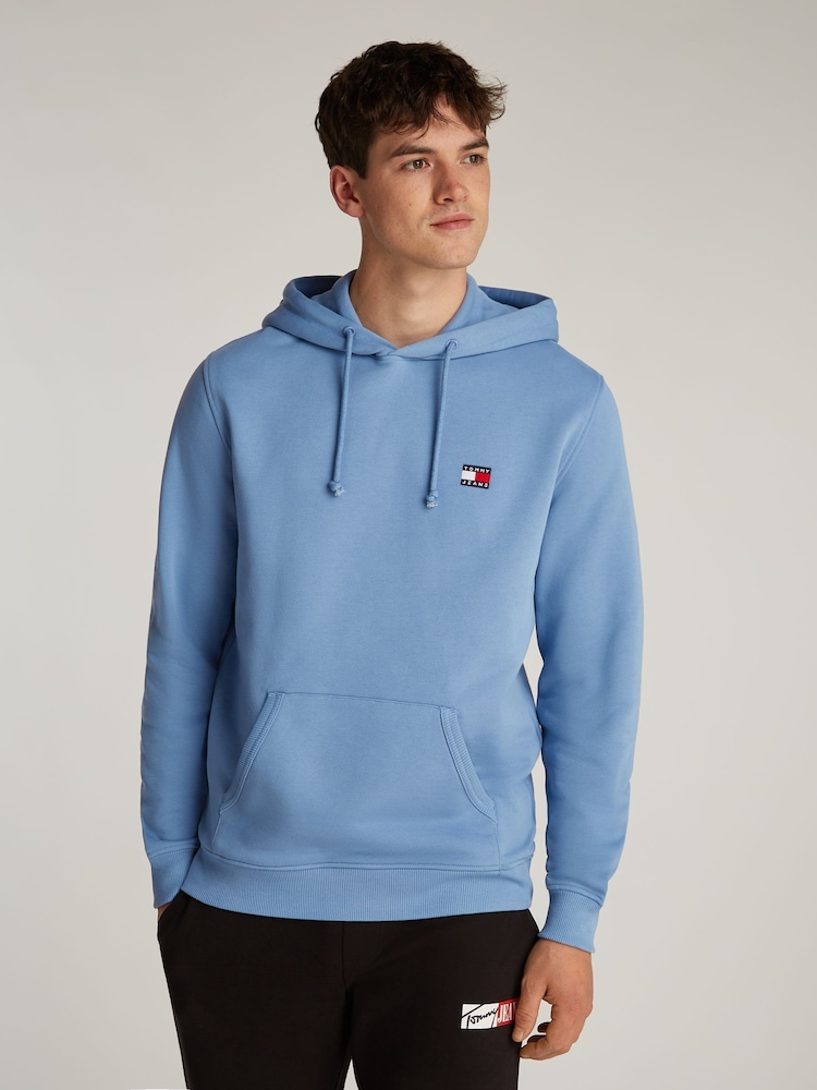 Tommy Jeans Blue Badge 100% Cotton Hoodie - Image 1 of 7
