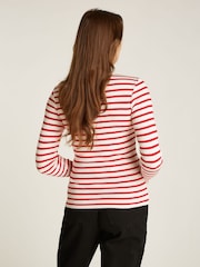 Tommy Jeans Red 100% Cotton Button Rib T-Shirt - Image 2 of 7