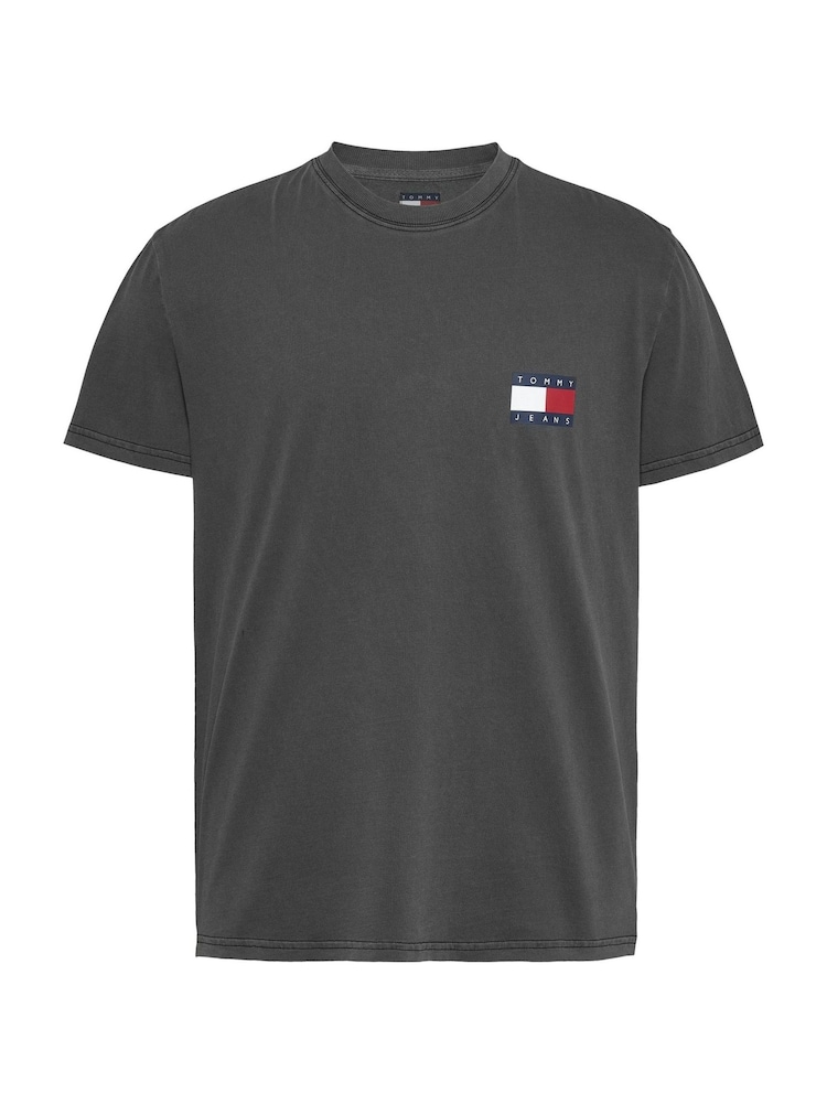 Tommy Jeans Black Regular Fit Badge 100% Cotton T-Shirt - Image 5 of 7