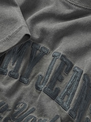 Tommy Jeans Black Vintage Varsity 100% Cotton T-Shirt - Image 7 of 7