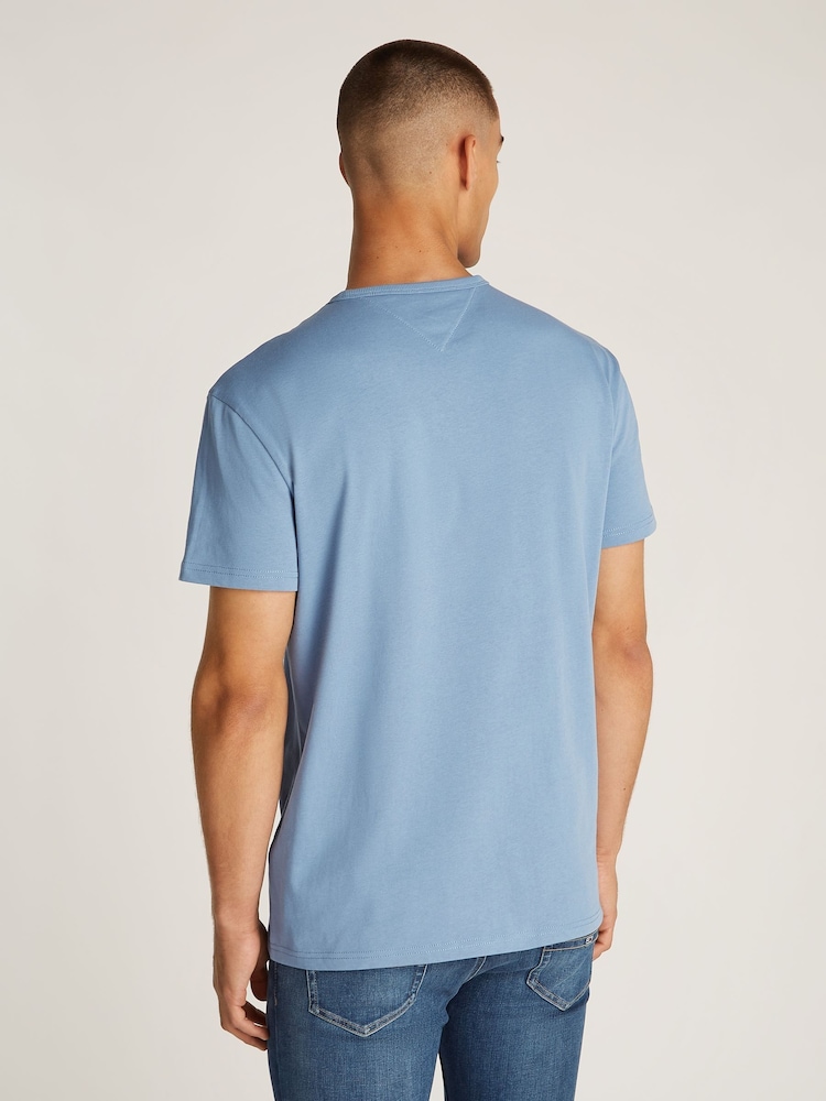 Tommy Jeans Blue Badge 100% Cotton T-Shirt - Image 2 of 7