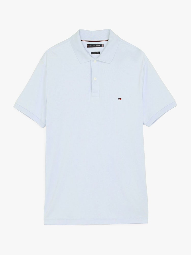 Tommy Hilfiger Blue Liquid 100% Cotton Regular Polo Shirt - Image 5 of 6