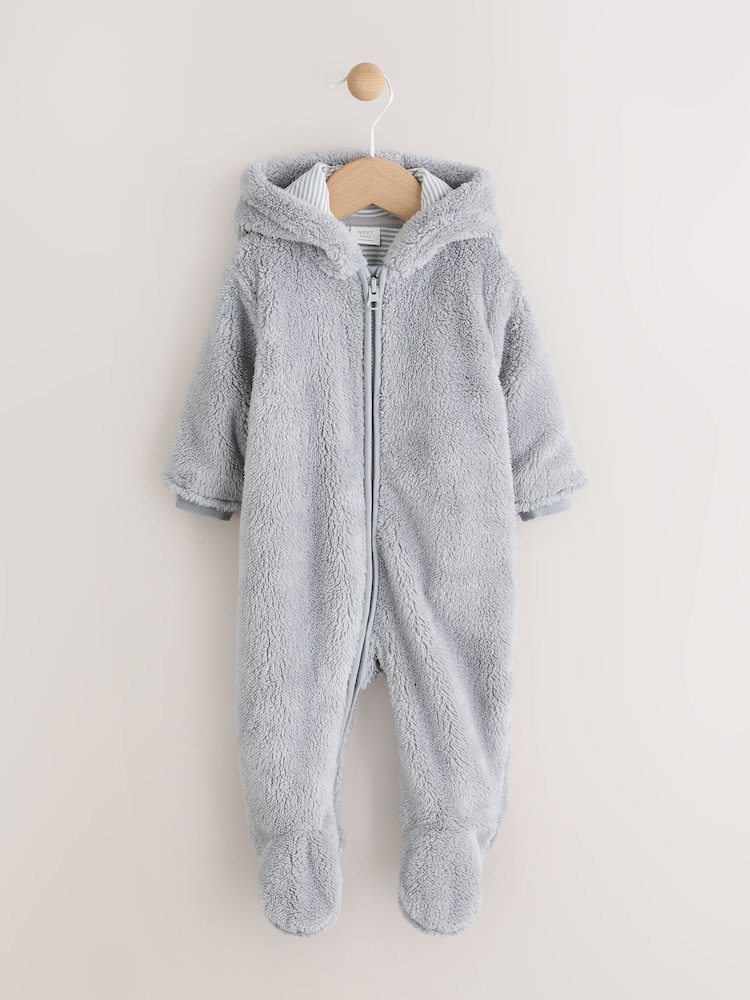 Grey Baby Fleece Pramsuit - Image 1 of 9