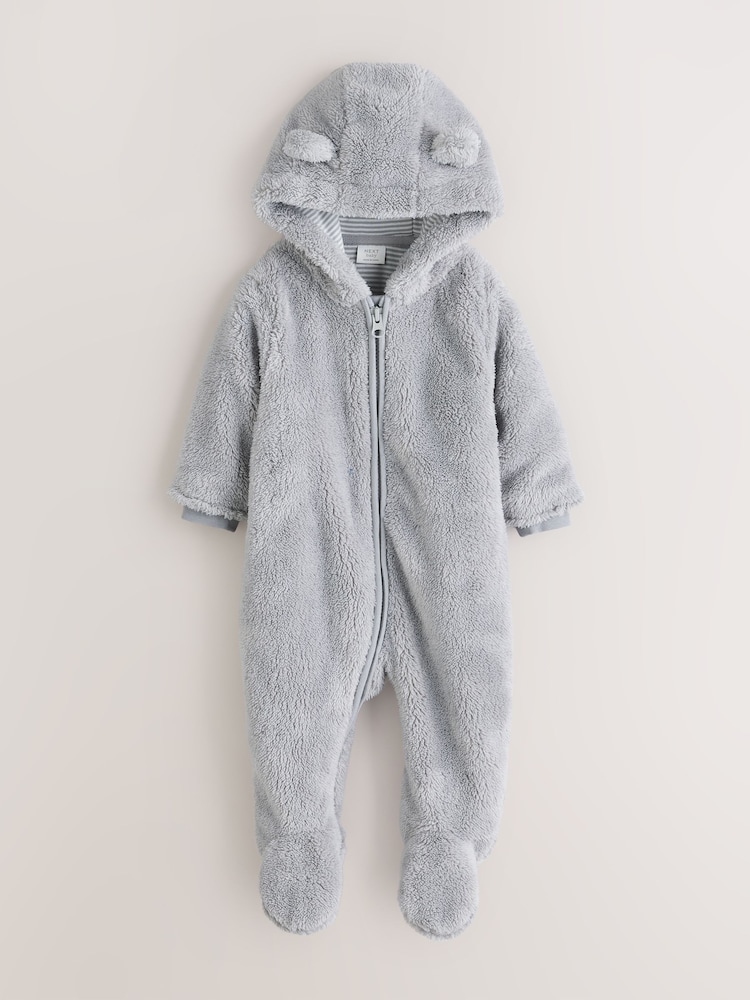 Grey Baby Fleece Pramsuit - Image 2 of 9