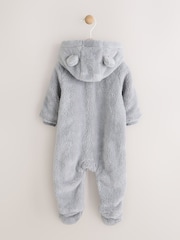Grey Baby Fleece Pramsuit - Image 3 of 9