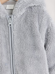 Grey Baby Fleece Pramsuit - Image 4 of 9