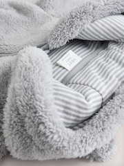 Grey Baby Fleece Pramsuit - Image 5 of 9