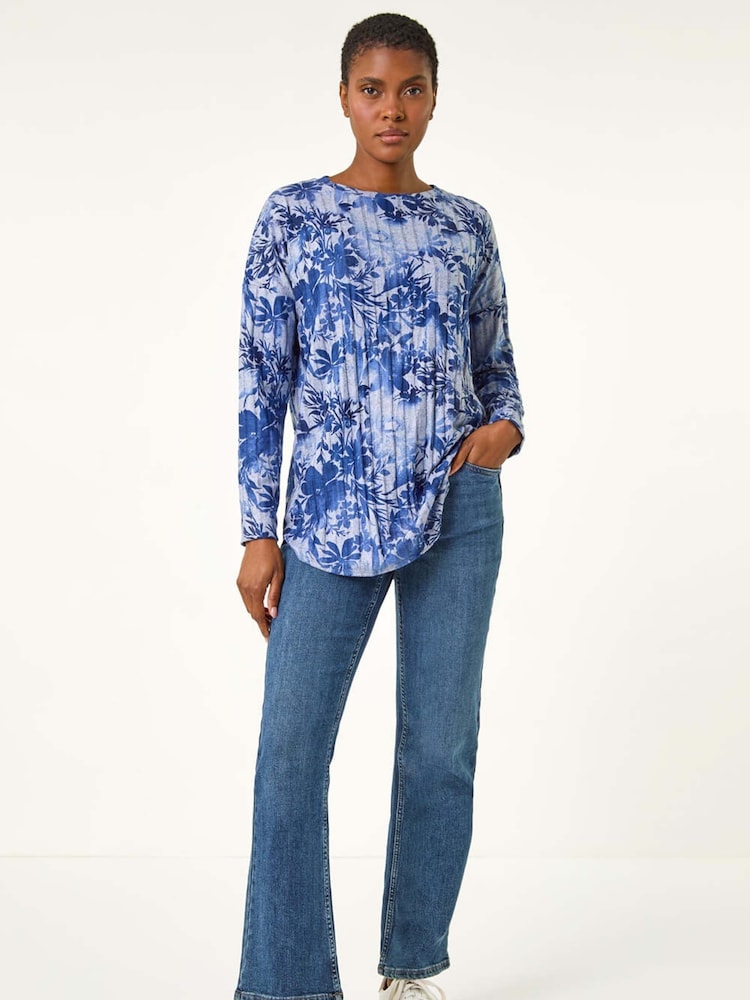 Roman Floral Print Ribbed Top - Imagen 1 de 5 Roman Floral Print Ribbed Top - Imagen 1 de 5