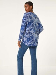 Roman Floral Print Ribbed Top - Imagen 3 de 5