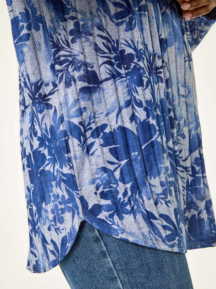 Roman Floral Print Ribbed Top - Imagen 5 de 5
