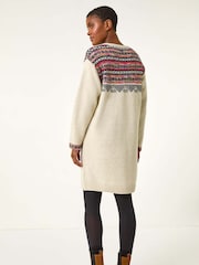 Roman Natural Nordic Pattern Knitted Shift Dress - Image 4 of 5