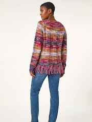 Roman Black Crew Multi Space Dye Jumper - Image 3 of 5