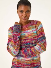Roman Black Crew Multi Space Dye Jumper - Image 4 of 5