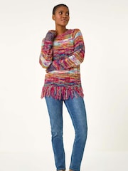 Roman Black Crew Multi Space Dye Jumper - Image 5 of 5