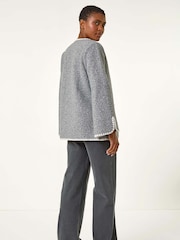 Roman Grey Contrast Blanket Stitch Jacket - Image 3 of 5