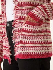 Roman Red Linear Textured Cardigan - Image 5 of 5
