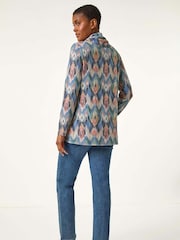 Roman Blue Cowl Neck Snit Top - Image 3 of 5