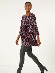 Roman Stretch Textured Animal Print Tunic - Imagen 1 de 5