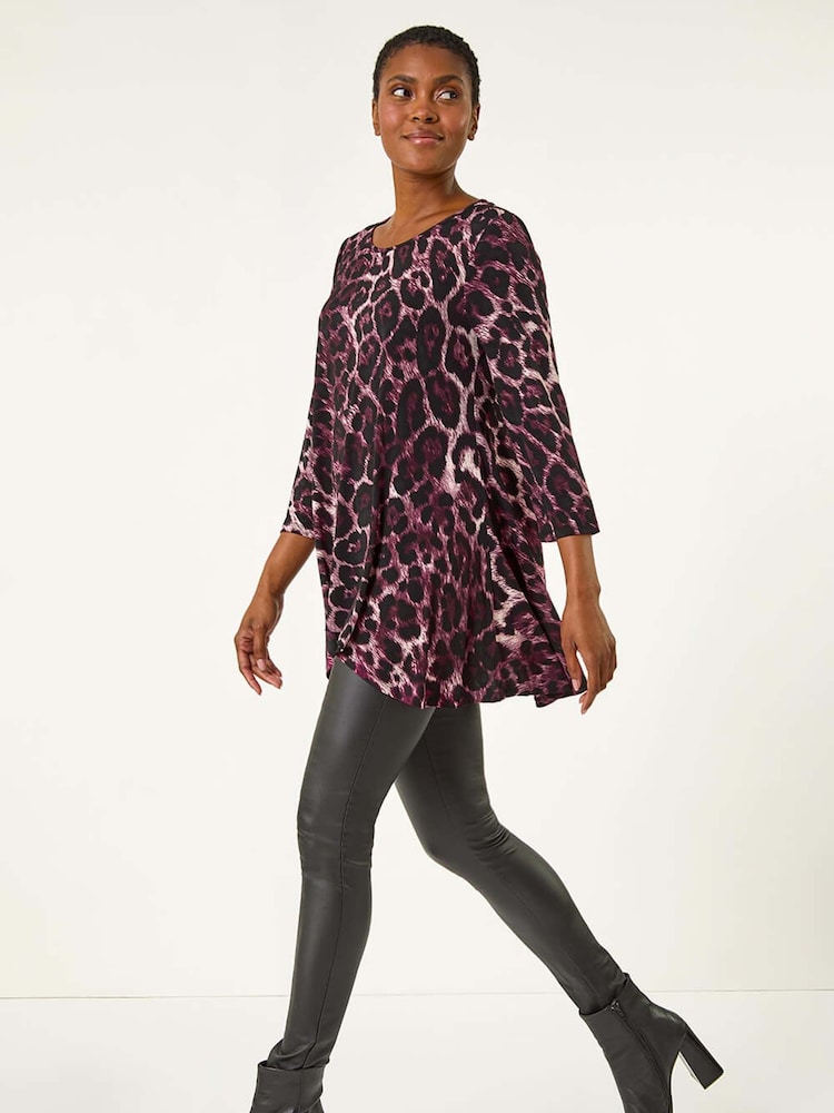 Roman Stretch Textured Animal Print Tunic - Imagen 1 de 5 Roman Stretch Textured Animal Print Tunic - Imagen 1 de 5