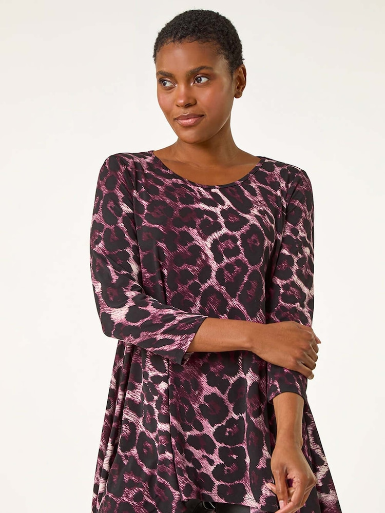 Roman Stretch Textured Animal Print Tunic - Imagen 2 de 5 Roman Stretch Textured Animal Print Tunic - Imagen 2 de 5