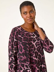Roman Stretch Textured Animal Print Tunic - Imagen 4 de 5