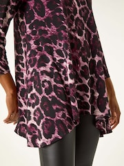 Roman Stretch Textured Animal Print Tunic - Imagen 5 de 5