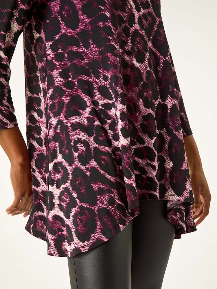 Roman Stretch Textured Animal Print Tunic - Imagen 5 de 5