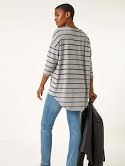 Roman Grey Stripe Jersey Snit Top - Image 3 of 5