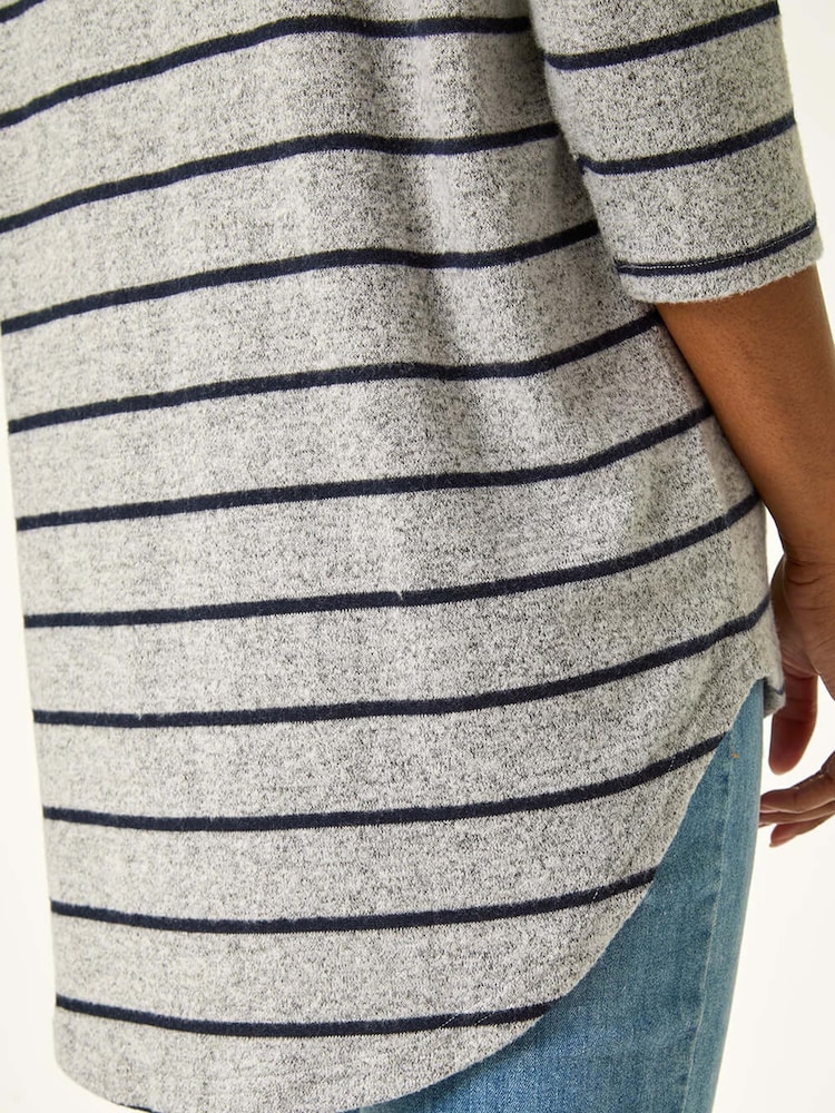 Roman Grey Stripe Jersey Snit Top - Image 5 of 5