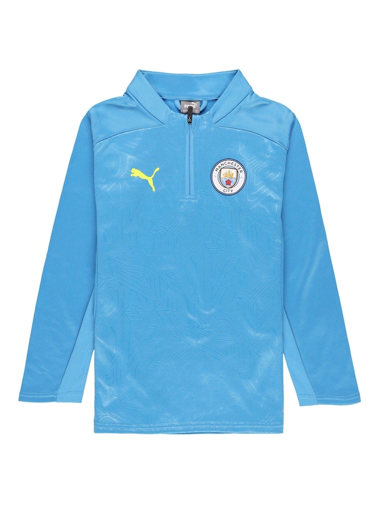 Puma Blue Kids Manchester City Training Fleece Top - Image 2 of 3