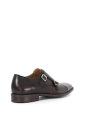 Dune London Brown Standard Fit Satchin Flex Sole Toecap Monk Shoes - Image 4 of 6