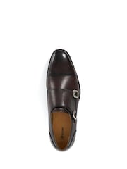 Dune London Brown Standard Fit Satchin Flex Sole Toecap Monk Shoes - Image 5 of 6
