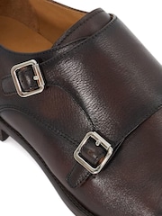 Dune London Brown Standard Fit Satchin Flex Sole Toecap Monk Shoes - Image 6 of 6