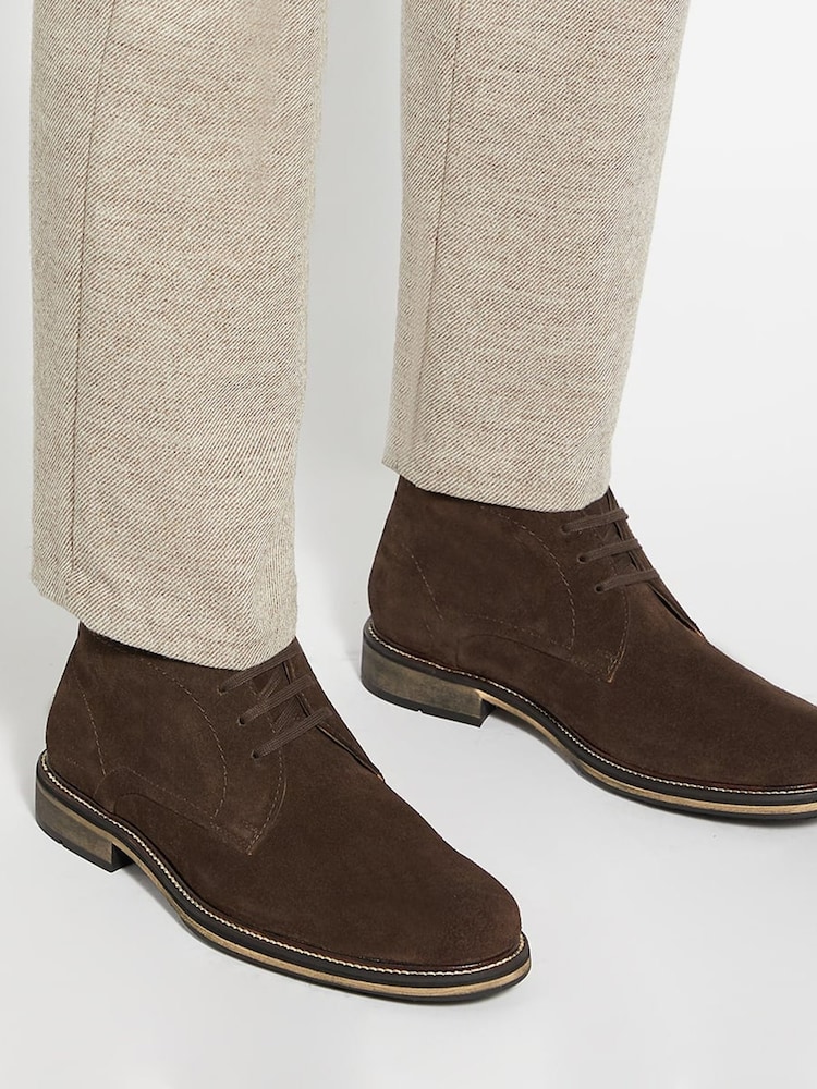 Dune London Brown Charleys Plain Toe Casual Chukka Boots - Image 1 of 6