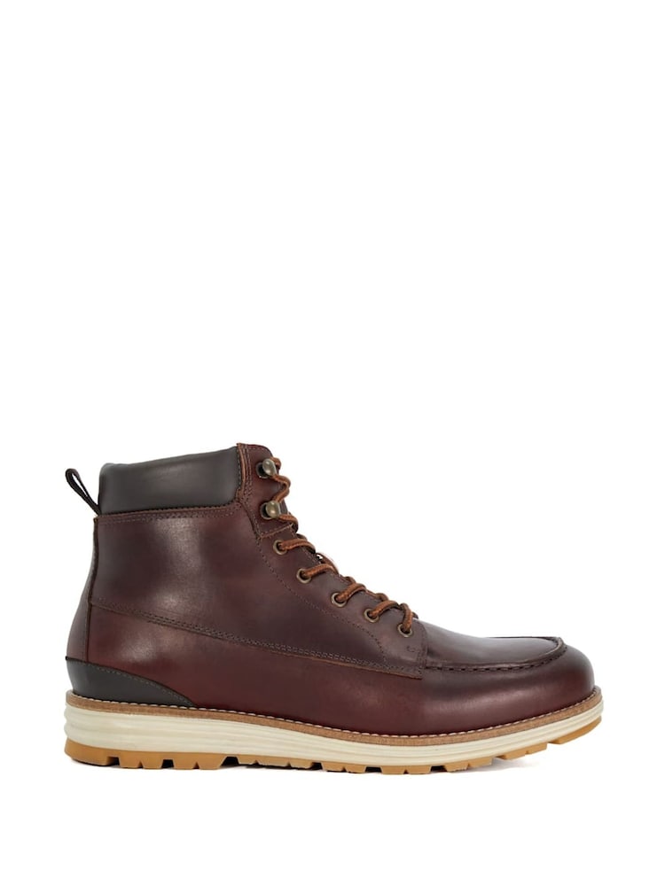 Dune London Brown Cillian Apron Wedge Hiker Boots - Image 1 of 6